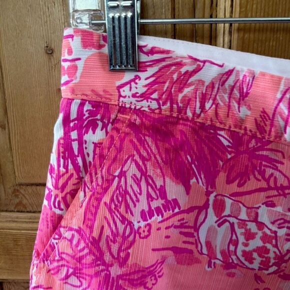 Lilly Pulitzer 0 Shorts Pink Tropical The Buttercup Shorty Scallop Rule Breakers - Picture 2 of 12